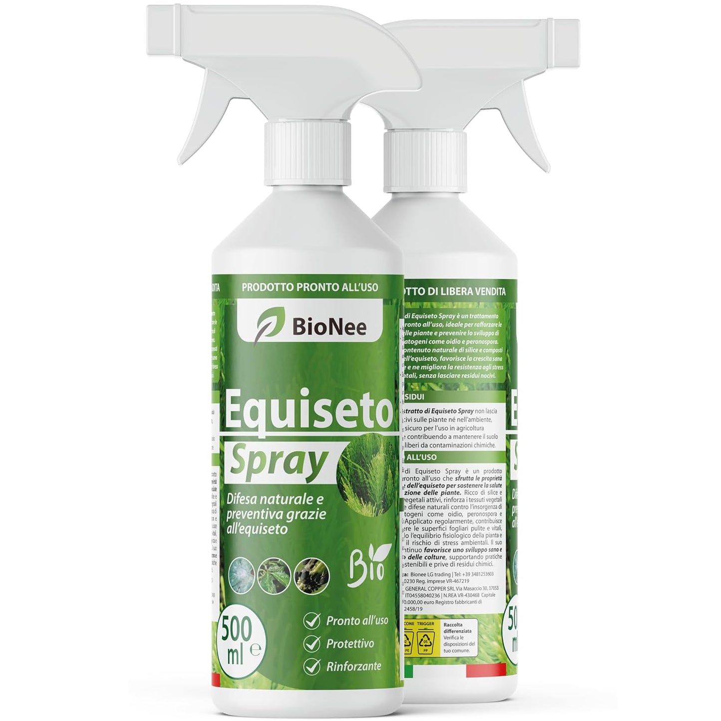 Equiseto Spray 500 ml | Pronto all’Uso | Protettivo Naturale Preventivo | Difesa contro Oidio e Peronospora | Per Orti, Frutteti e Colture Biologiche