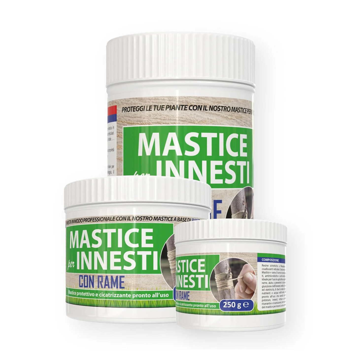 Mastice Per Innesti E Potature - Con Rame - Antibatterico Pasta Cicatrizzante Curativa Per Ferite Piante Alberi Arbusti Kit Bonsai X (250 gr)