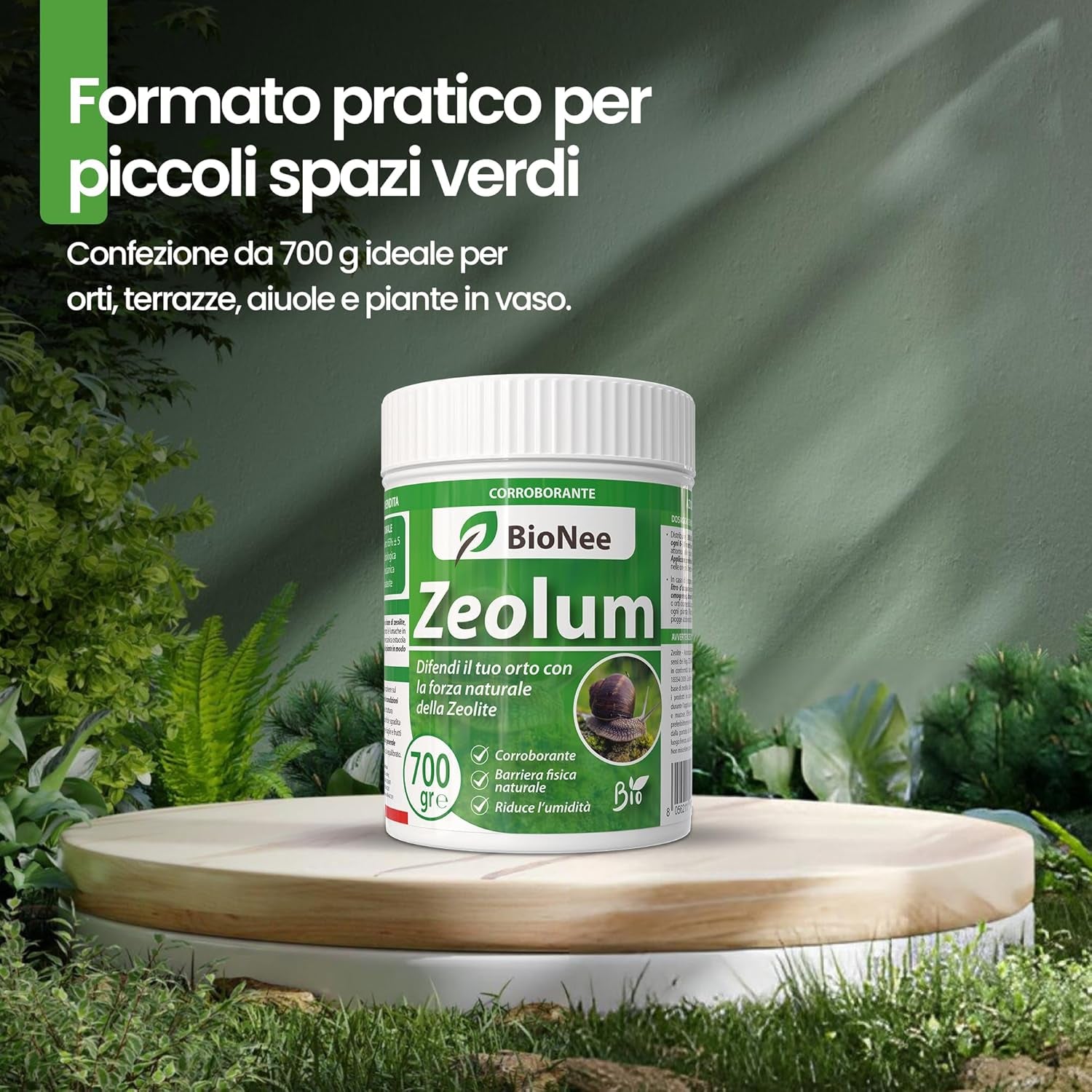 Zeolum – Barriera Naturale a Base Di Zeolite per Orto E Giardino | Corroborante Antilumache per Uso Hobbistico | Polvere Asciutta O Nebulizzata | Agricoltura Biologica