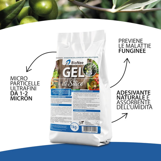 Gel Di Silice per Agricoltura X 1 KG - Polvere Di Roccia, Potenziatore Delle Difese Naturali, Effetto Insetticida E Fungicida - Protezione Naturale per Orto, Frutteto E Piante Ornamentali
