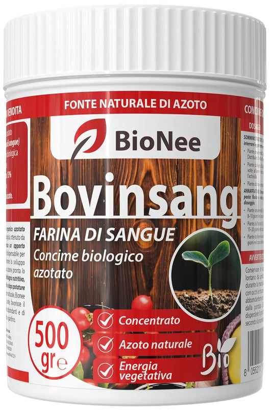 Bovinsang – Concime Organico Azotato Naturale N 13 | Azoto a Pronto Effetto | Consentito in Agricoltura Biologica | Per Ortaggi, Frutteto e Giardino 500 gr