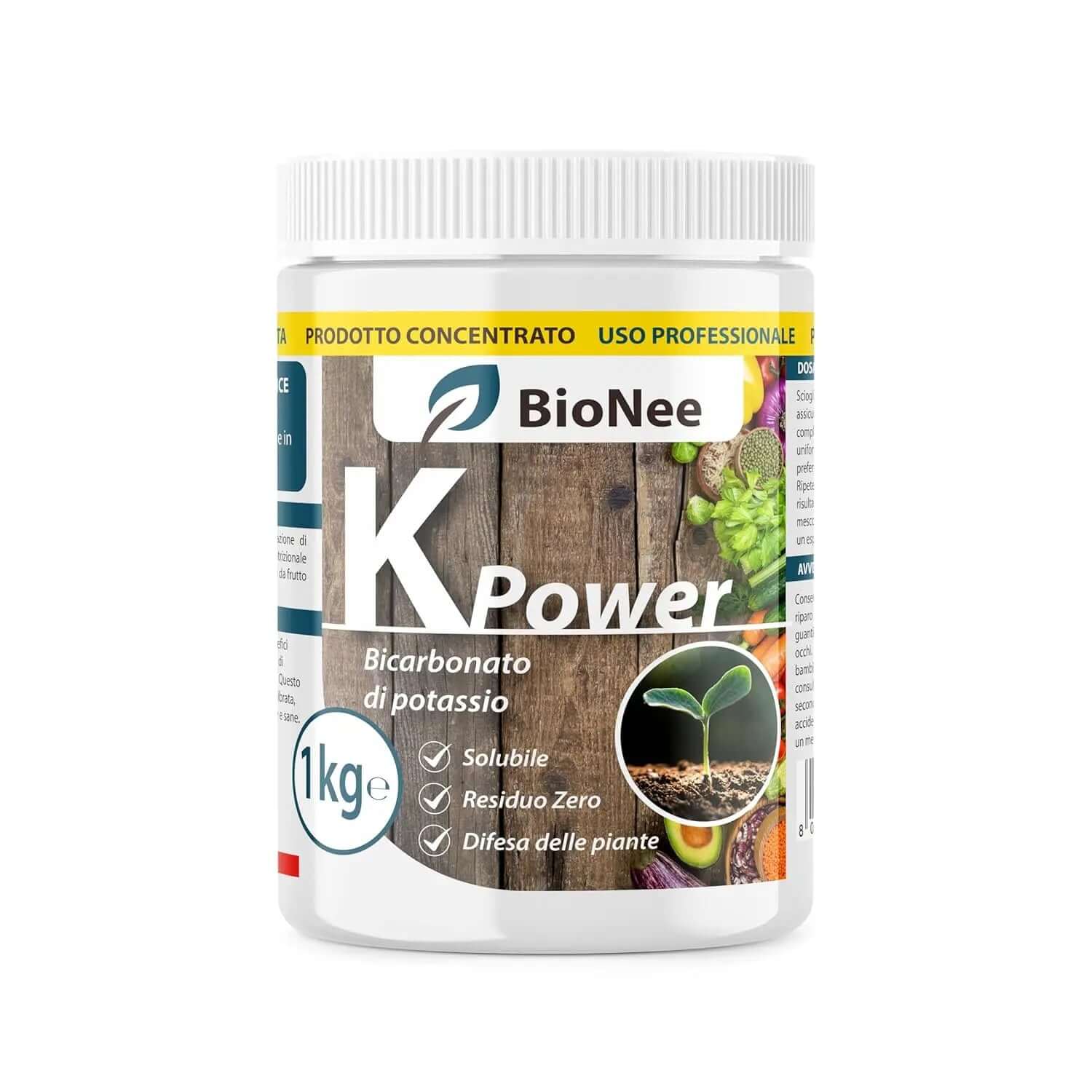 Bicarbonato di Potassio Puro - Fertilizzante Antifungino per Piante, Orto e Piante da Frutto, Supporta la Crescita e la Salute Vegetale - 1 kg - FBA Verdecobre