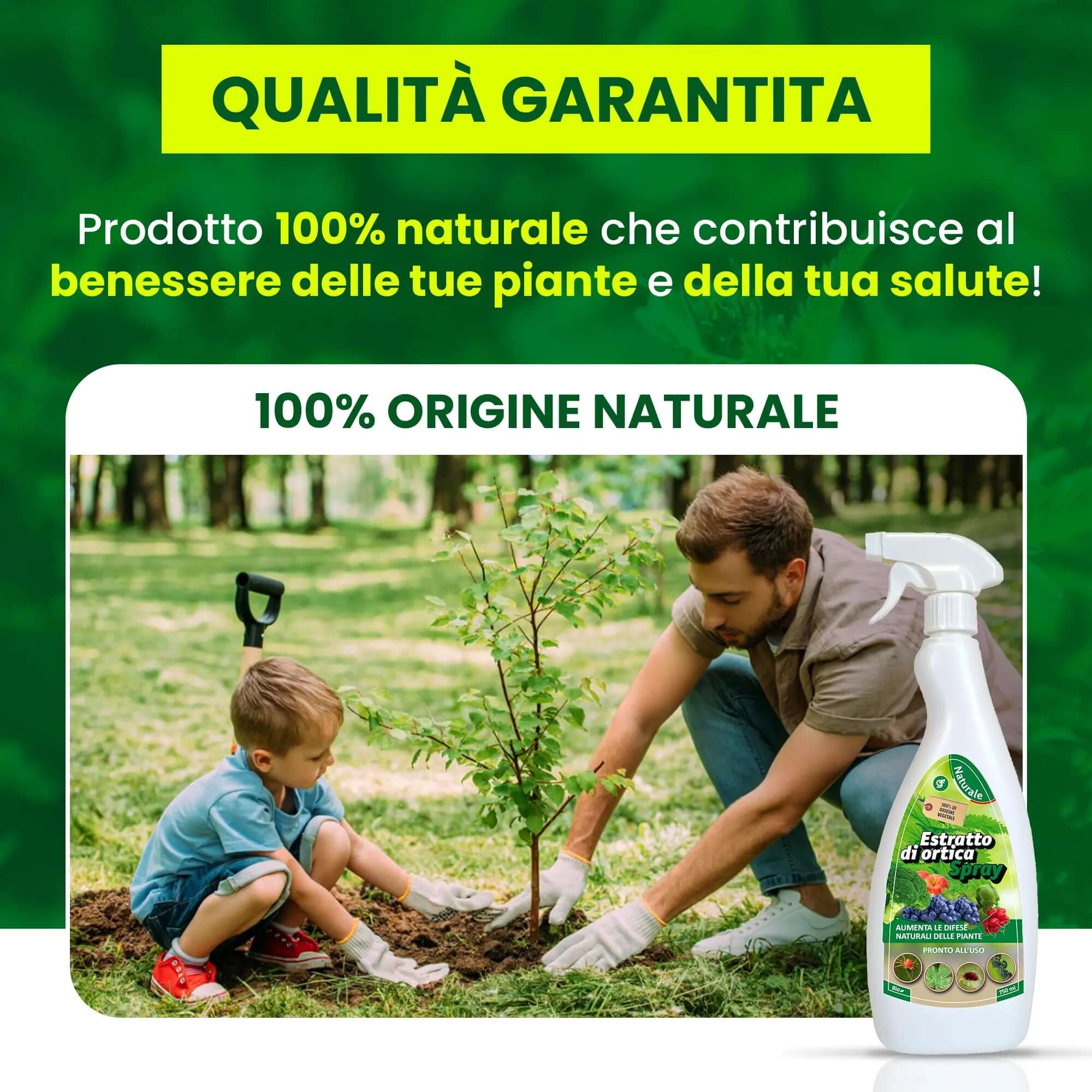 Insetticida Naturale per Piante 750 ml - A Base di Estratto Biologico di Ortica - Efficace Contro Cocciniglia, Afidi, Ragnetto Rosso e Pidocchi - Spray Verdecobre