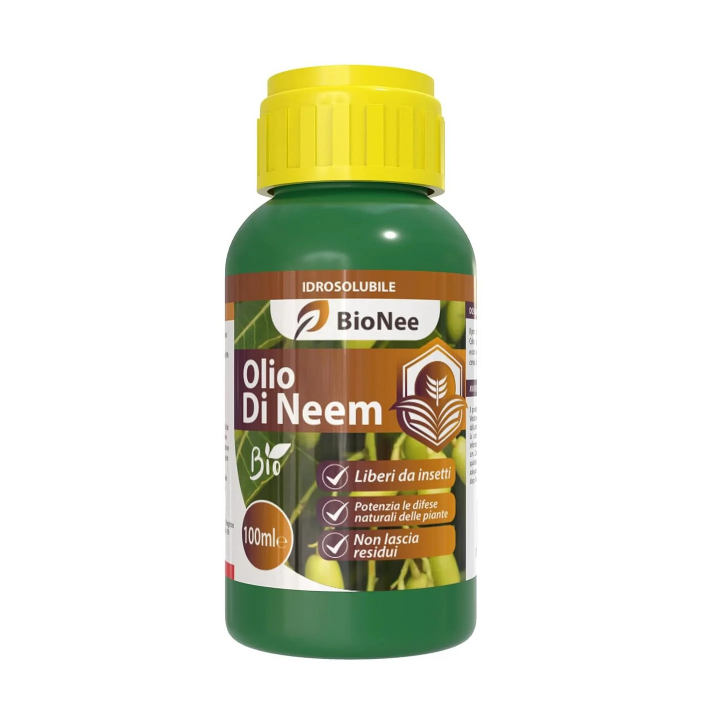 Olio di Neem Biologico Idrosolubile 100 ml – Emulsione Solubile in Acqua per Piante, Protezione Naturale contro Parassiti e Malattie, Adatto per Agricoltura Biologica