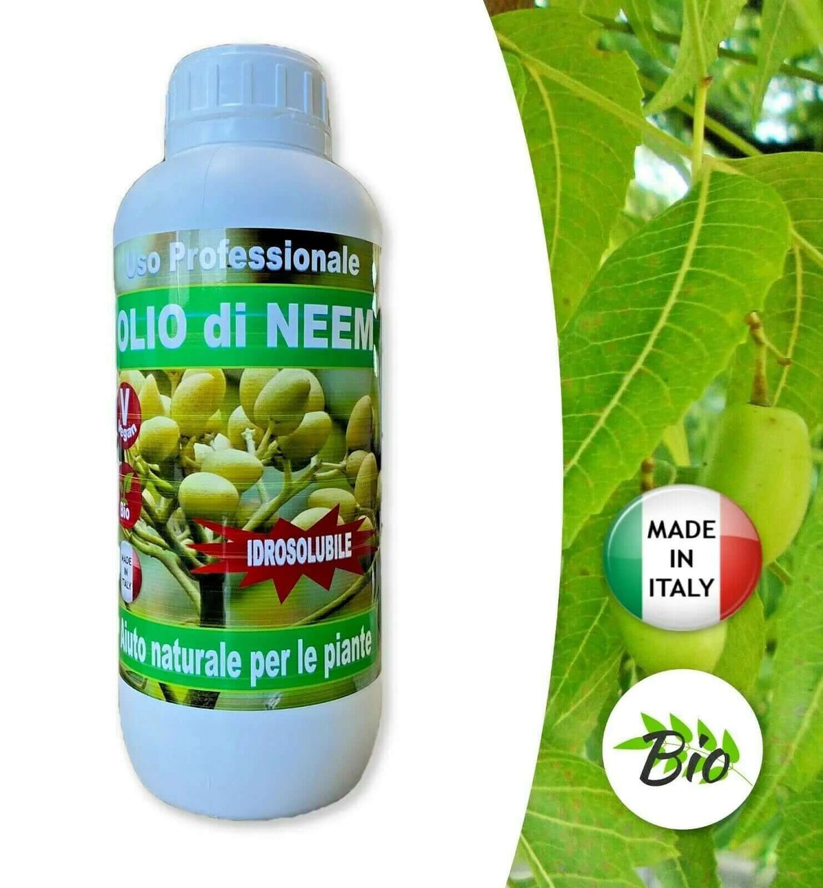 Olio di Neem - insetticida naturale biologico solubile in acqua - 1 litro AMAZ-Verdecobre