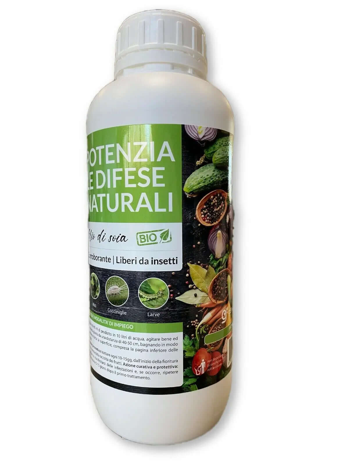 Insetticida Bio 100% Naturale Olio di Soia Concentrato POTENZIA LE DIFESE 1 Lt-Verdecobre